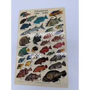 Vintage 1979 Fishwatcher’s Fish Guide Waterproof Scuba Diving Card Seahawk Press